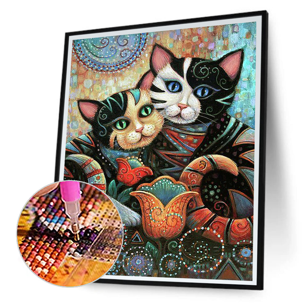 Hug Cat - Full Round Drill Diamond Painting 30*40CM
