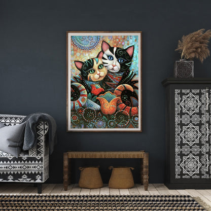 Hug Cat - Full Round Drill Diamond Painting 30*40CM
