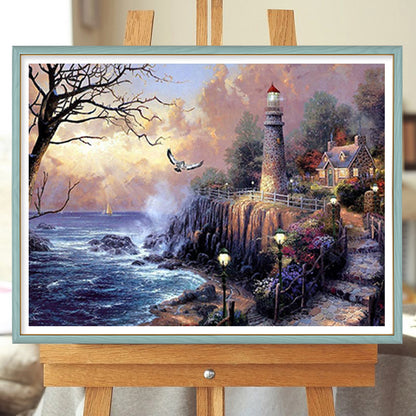 Seaside Lighthouse - Full Square Drill Diamond Painting 60*50CM