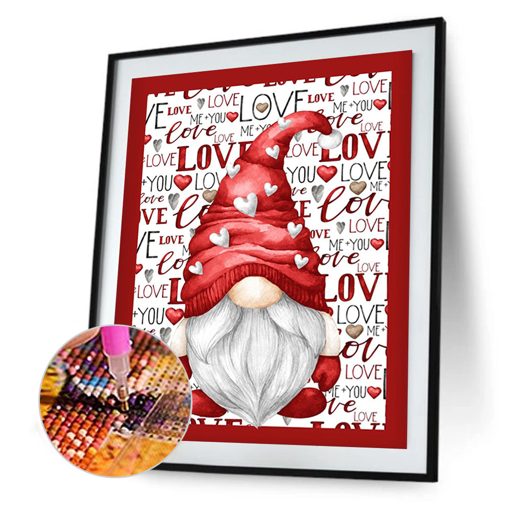 Valentine Gnome - Full Round Drill Diamond Painting 30*40CM