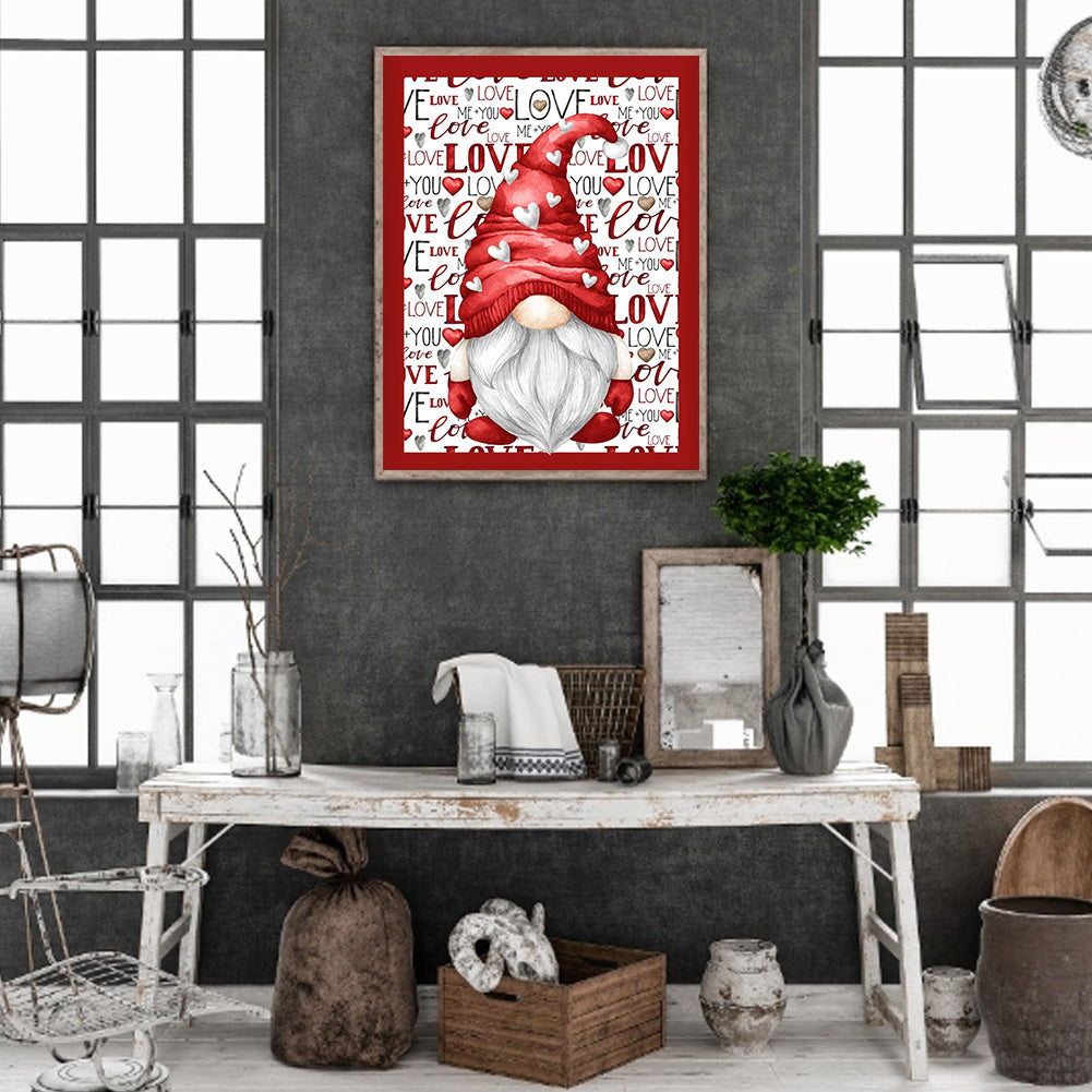Valentine Gnome - Full Round Drill Diamond Painting 30*40CM