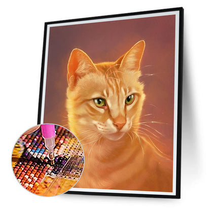 Cat - Full Round Drill Diamond Painting 30*40CM