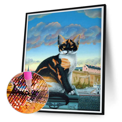 Cat - Full Round Drill Diamond Painting 30*40CM