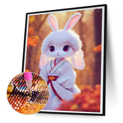 Cute Pink Little Fox - Full Round Drill Diamond Painting 30*40CM