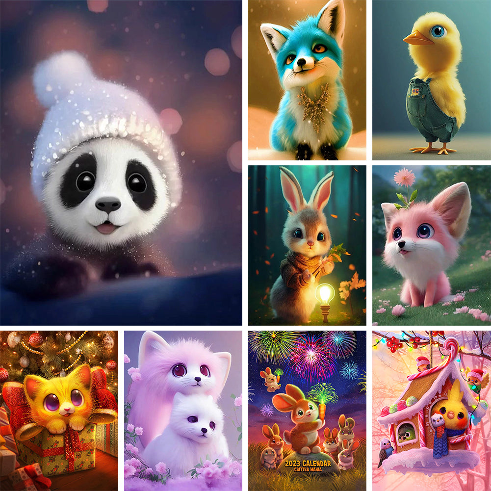 Cute Little Panda - Full Round Drill Diamond Painting 30*40CM