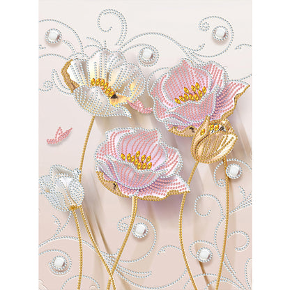 Beautiful Texture Flowers - Special Shaped Drill Diamond Painting 30*40CM