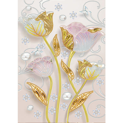 Beautiful Texture Flowers - Special Shaped Drill Diamond Painting 30*40CM