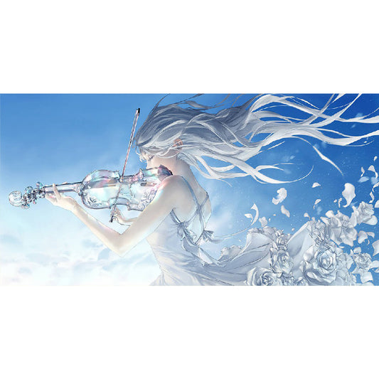 Beautiful Girl Playing The Violin - Full Round Drill Diamond Painting 70*30CM