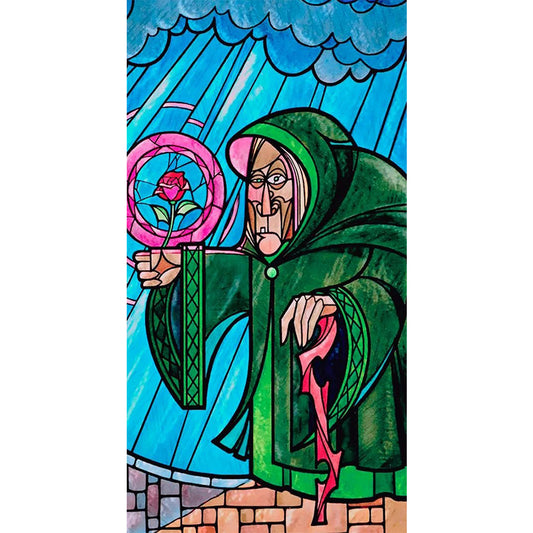 Stained Glass Old Witch - Full Round Drill Diamond Painting 40*70CM
