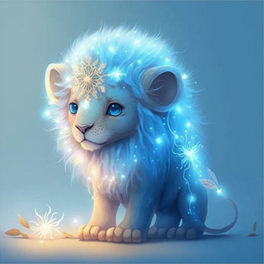 Glowing Lion Cub - Full Round Drill Diamond Painting 30*30CM