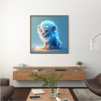 Glowing Lion Cub - Full Round Drill Diamond Painting 30*30CM
