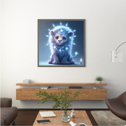 Glowing Lion Cub - Full Round Drill Diamond Painting 30*30CM