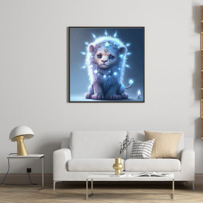 Glowing Lion Cub - Full Round Drill Diamond Painting 30*30CM