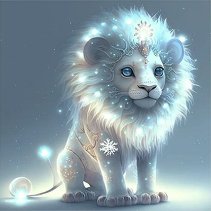 Glowing Lion Cub - Full Round Drill Diamond Painting 30*30CM