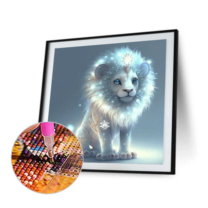 Glowing Lion Cub - Full Round Drill Diamond Painting 30*30CM