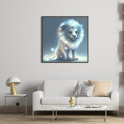 Glowing Lion Cub - Full Round Drill Diamond Painting 30*30CM