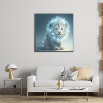 Glowing Lion Cub - Full Round Drill Diamond Painting 30*30CM
