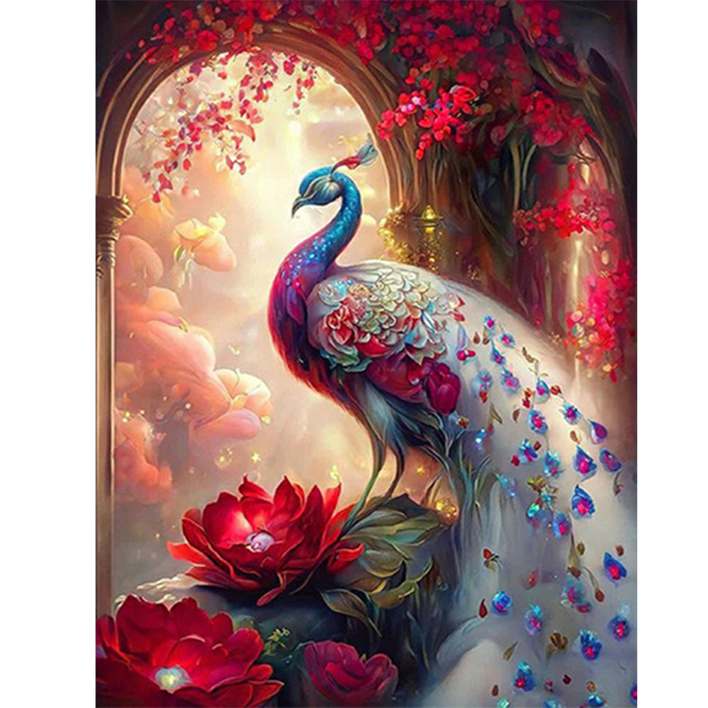 Gorgeous Peacock - Full Round Drill Diamond Painting 30*40CM