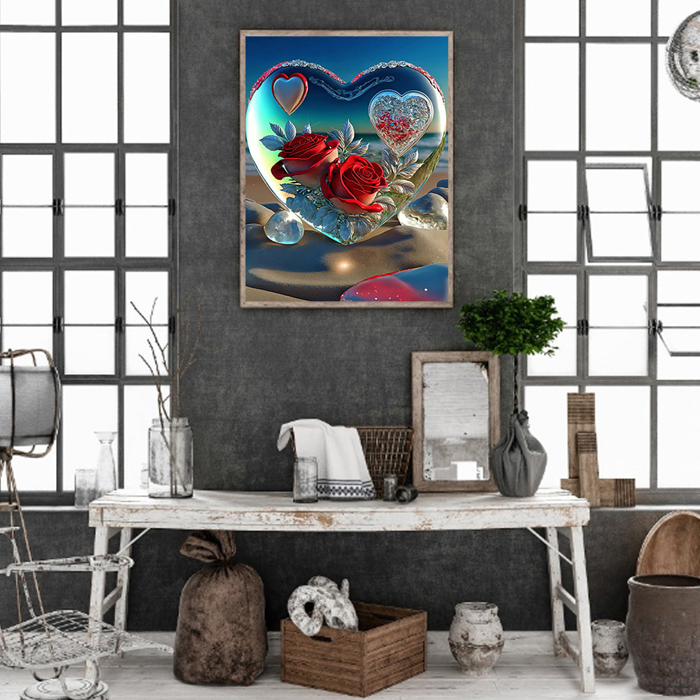 Beach Heart - Full Round Drill Diamond Painting 30*40CM