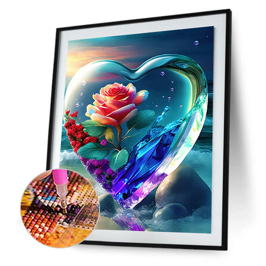 Beach Heart - Full Round Drill Diamond Painting 30*40CM