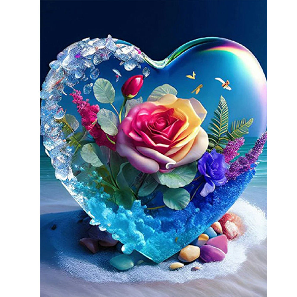 Beach Heart - Full Round Drill Diamond Painting 30*40CM