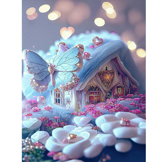 Flower House - Full Round Drill Diamond Painting 30*40CM