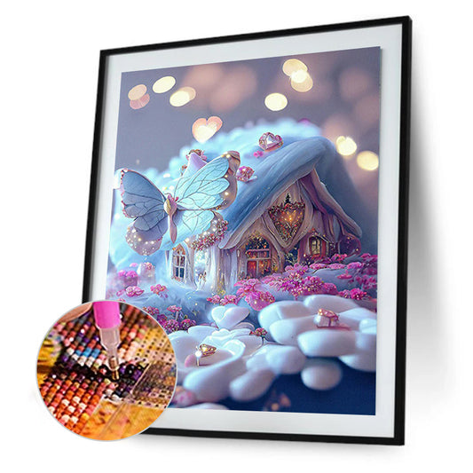 Flower House - Full Round Drill Diamond Painting 30*40CM