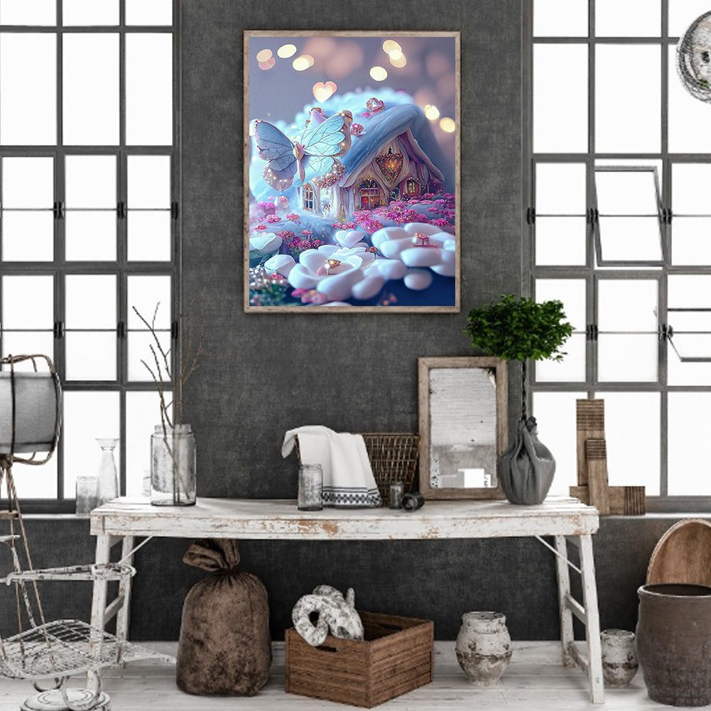 Flower House - Full Round Drill Diamond Painting 30*40CM