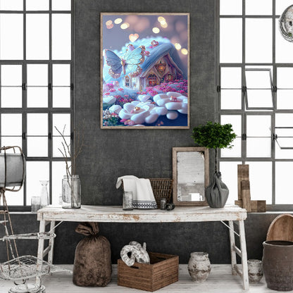 Flower House - Full Round Drill Diamond Painting 30*40CM