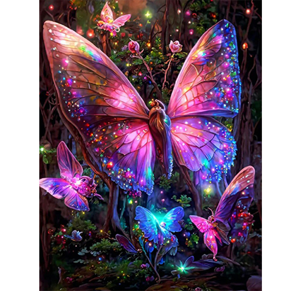 Beautiful Butterfly - Full Round Drill Diamond Painting 30*40CM