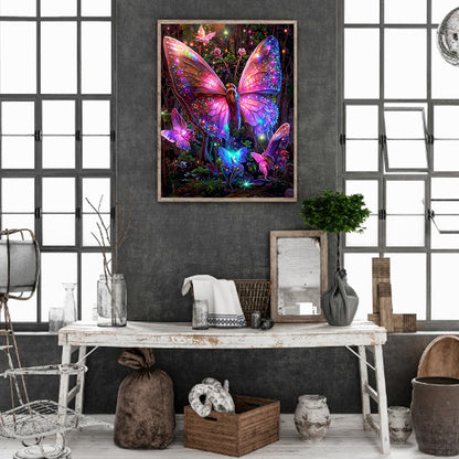 Beautiful Butterfly - Full Round Drill Diamond Painting 30*40CM