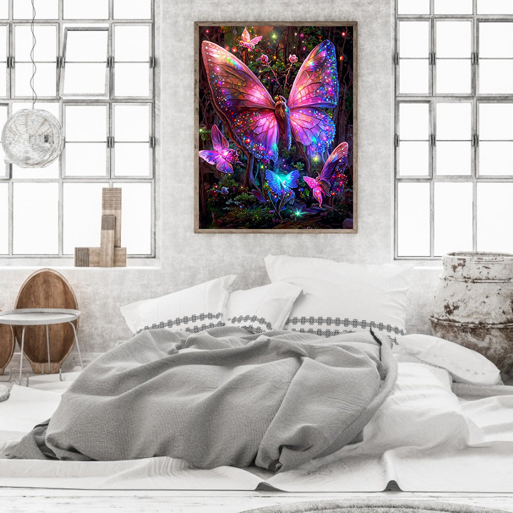 Beautiful Butterfly - Full Round Drill Diamond Painting 30*40CM