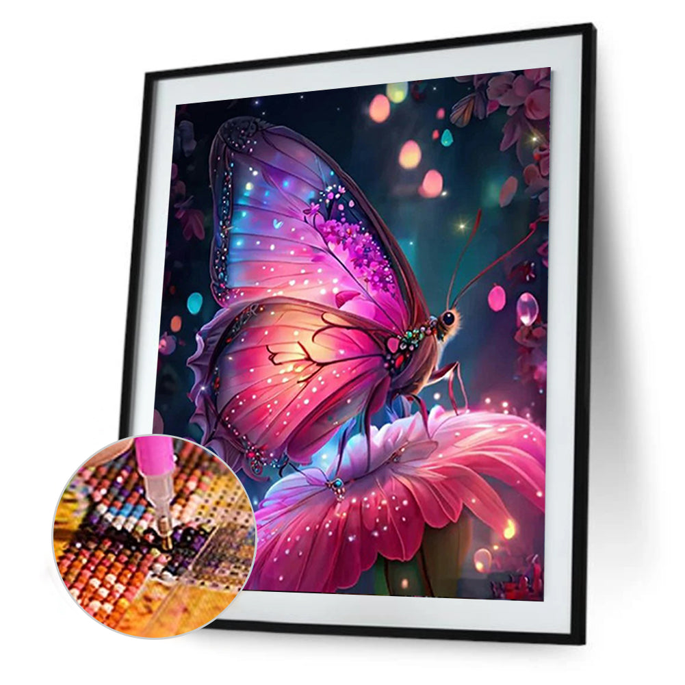 Beautiful Butterfly - Full Round Drill Diamond Painting 30*40CM