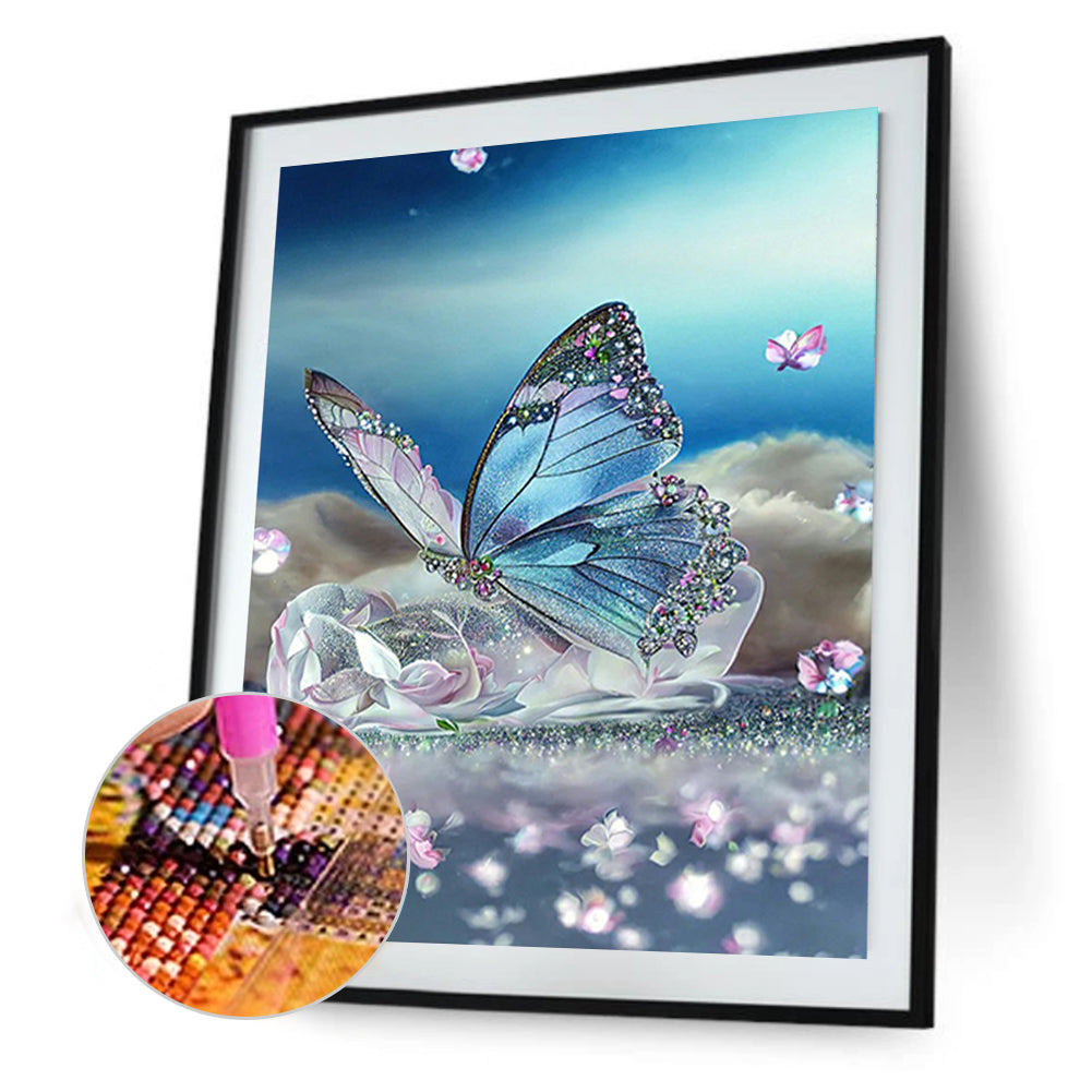 Beautiful Butterfly - Full Round Drill Diamond Painting 30*40CM