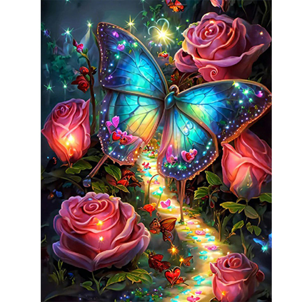 Beautiful Butterfly - Full Round Drill Diamond Painting 30*40CM