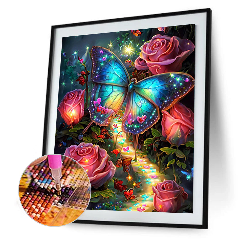 Beautiful Butterfly - Full Round Drill Diamond Painting 30*40CM