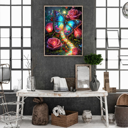 Beautiful Butterfly - Full Round Drill Diamond Painting 30*40CM