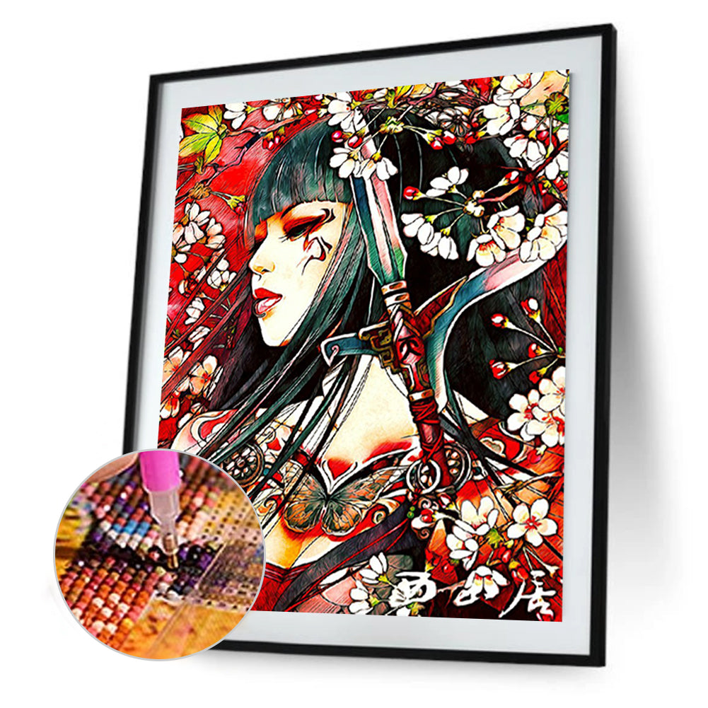 Sakura Girl - Full Round Drill Diamond Painting 30*40CM