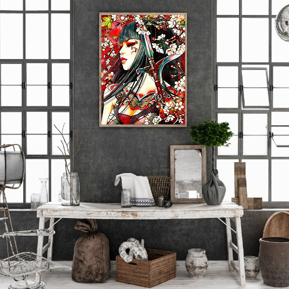 Sakura Girl - Full Round Drill Diamond Painting 30*40CM