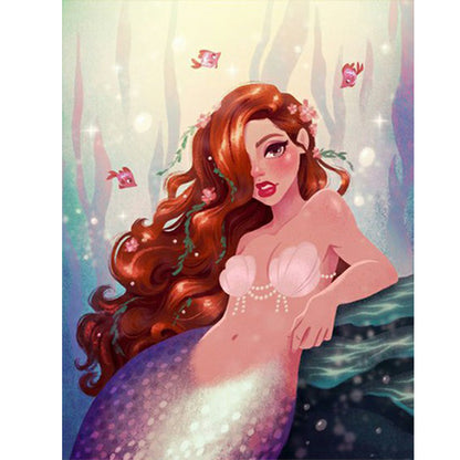 Mermaid Girl - Full Round Drill Diamond Painting 30*40CM