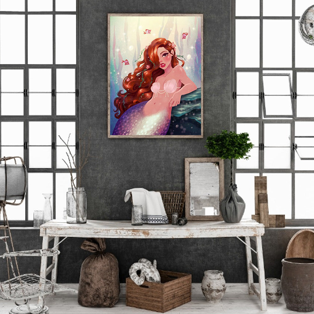 Mermaid Girl - Full Round Drill Diamond Painting 30*40CM