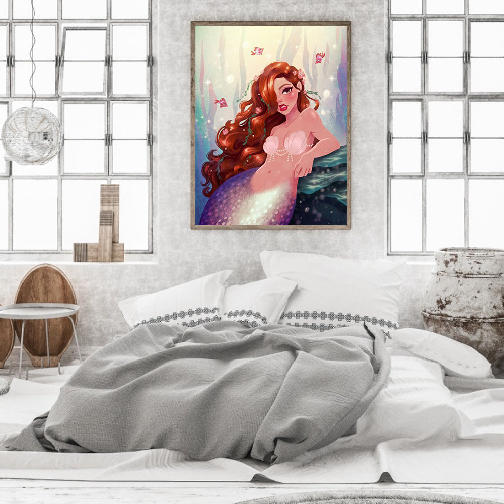 Mermaid Girl - Full Round Drill Diamond Painting 30*40CM