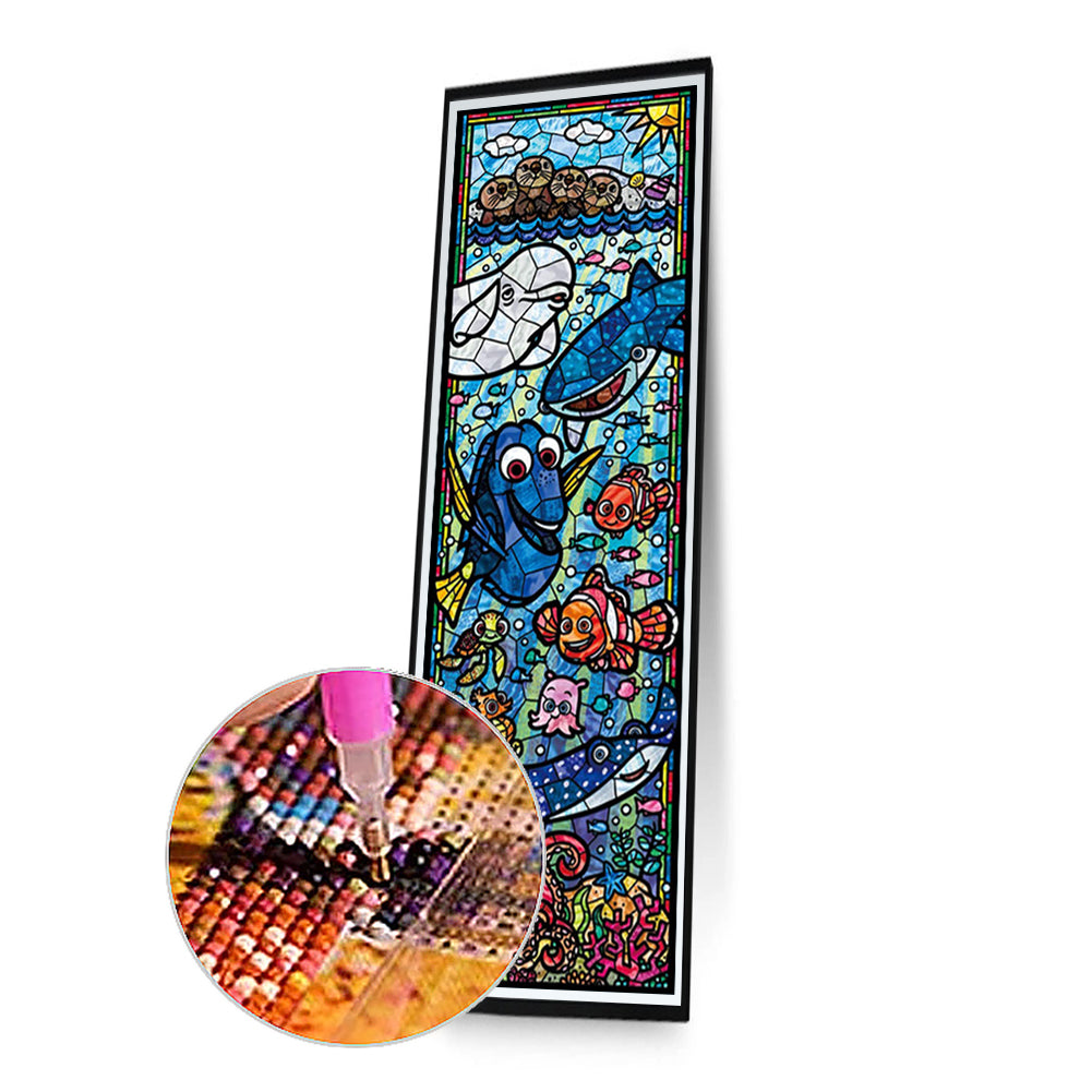Stained Glass Disney - Full Round Drill Diamond Painting 30*80CM