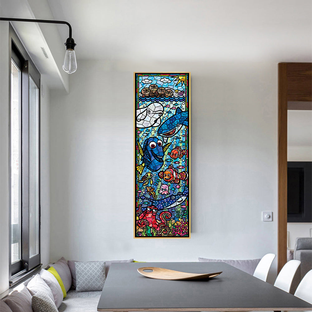 Stained Glass Disney - Full Round Drill Diamond Painting 30*80CM