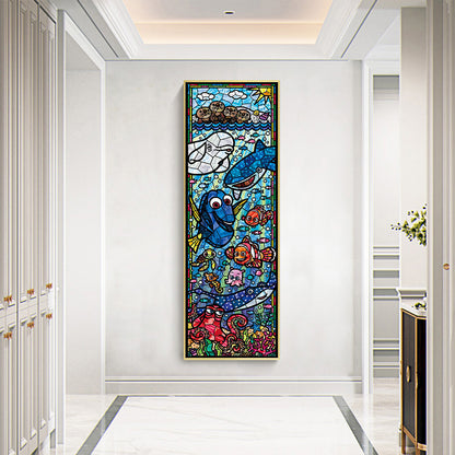 Stained Glass Disney - Full Round Drill Diamond Painting 30*80CM