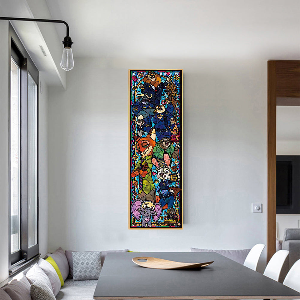 Stained Glass Disney - Full Round Drill Diamond Painting 30*80CM