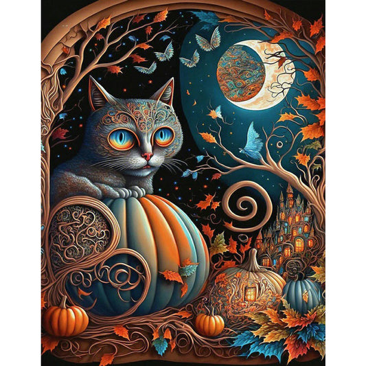 Cat - Full Round Drill Diamond Painting 30*40CM