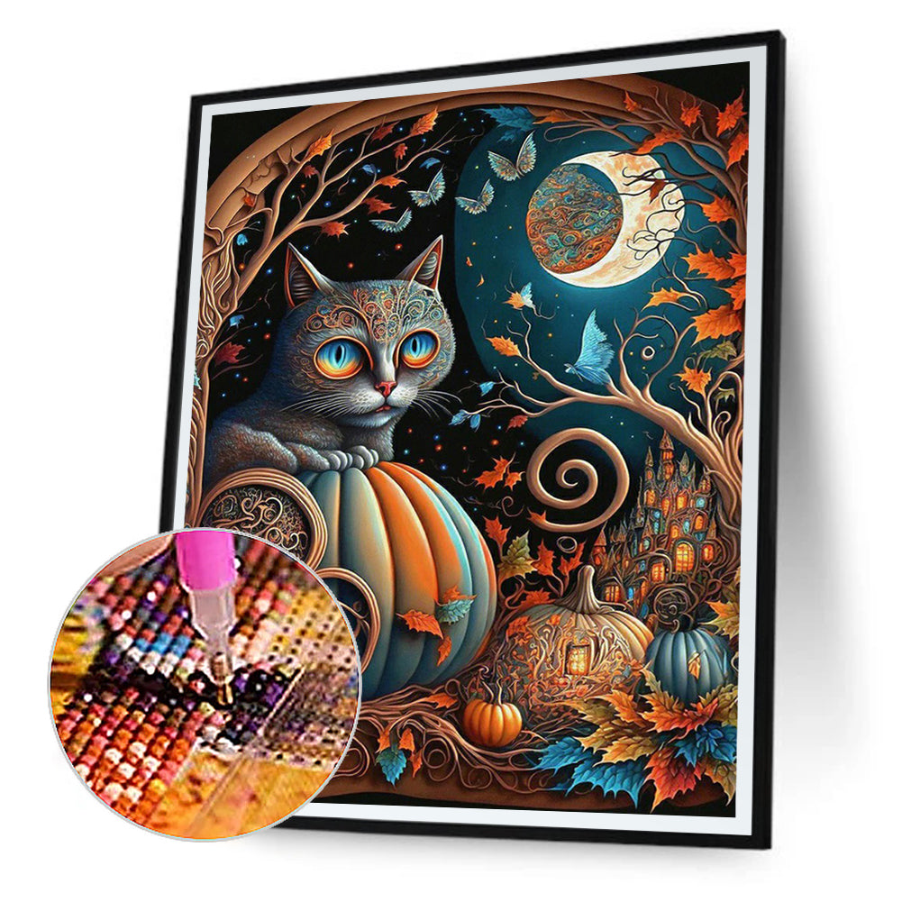 Cat - Full Round Drill Diamond Painting 30*40CM