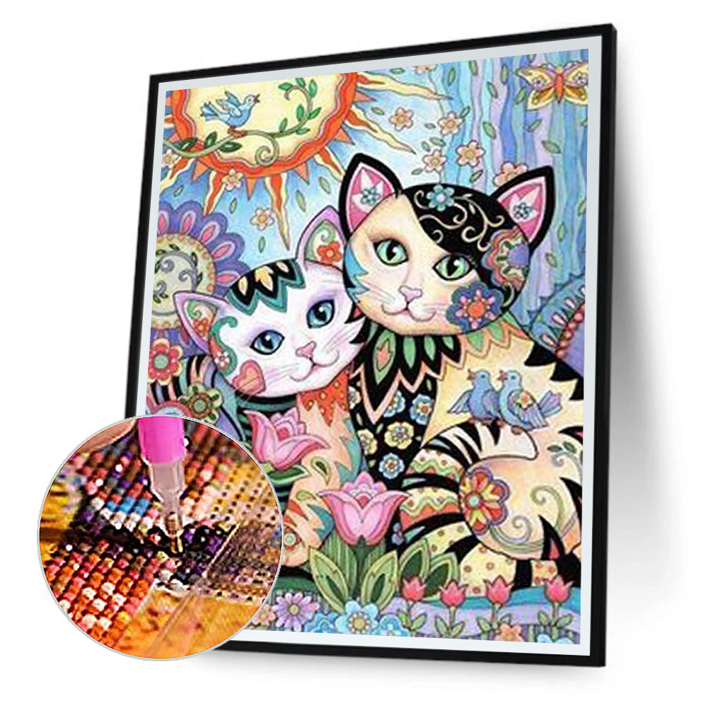 Cat - Full Round Drill Diamond Painting 30*40CM