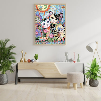 Cat - Full Round Drill Diamond Painting 30*40CM